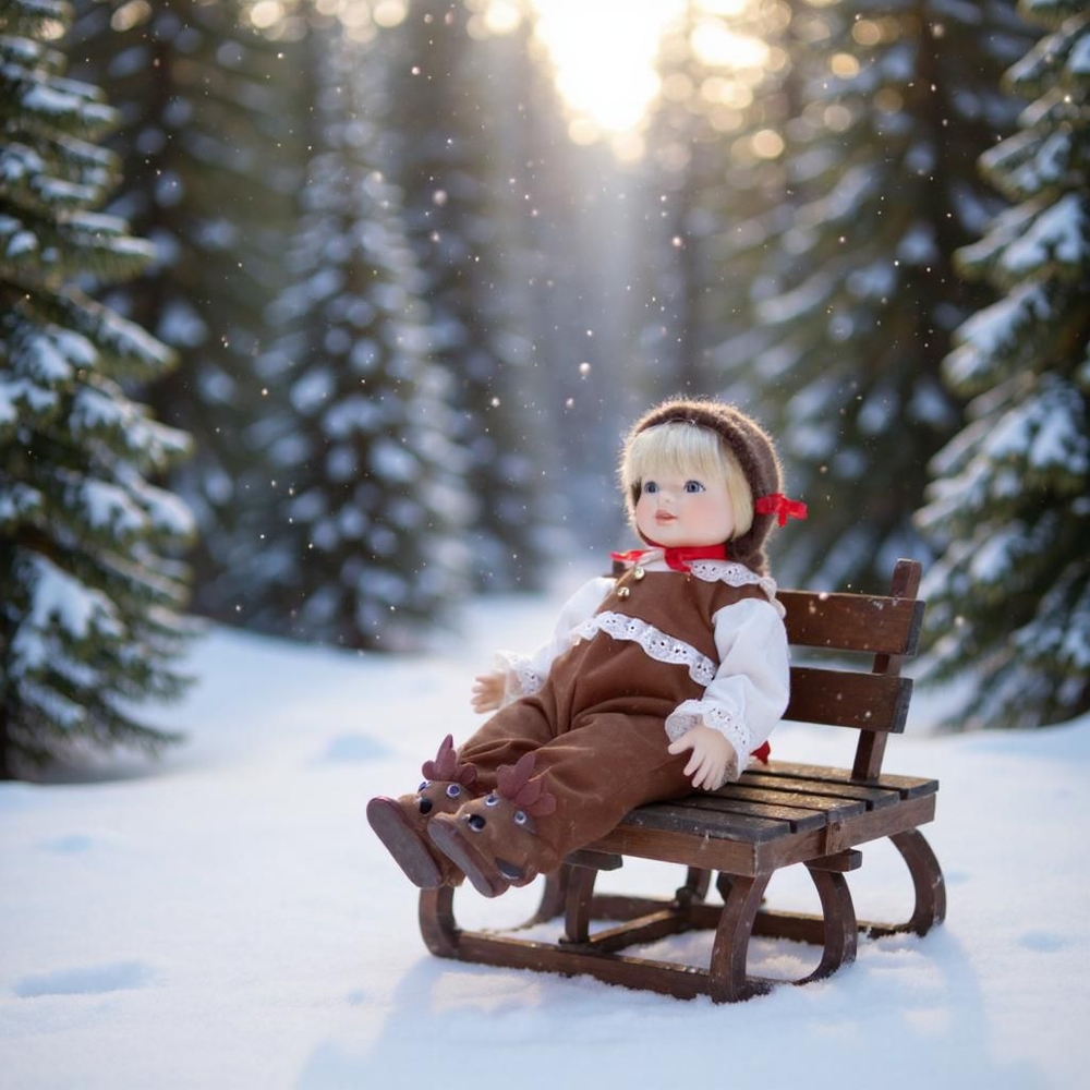OH! WHAT A DEER CHRISTMAS VITANGE PORCELAIN DOLL